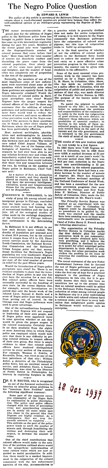 African American Police Tue Oct 12 1937 72