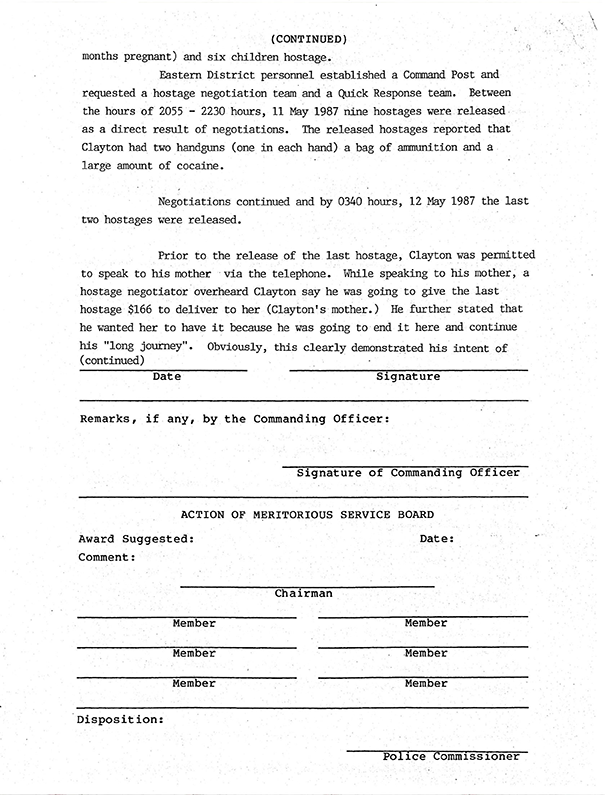 Chase St. Hostage Incident Commendation 2